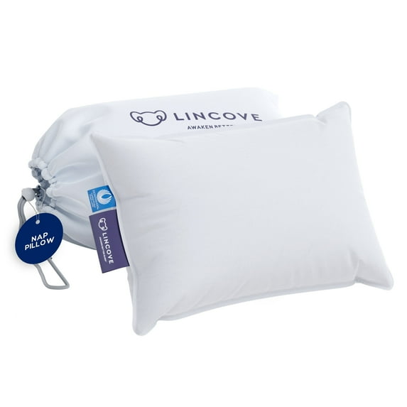Lincove Microgel Travel Pillow with Plush Breathable Cotton Cover, 13" x 18"
