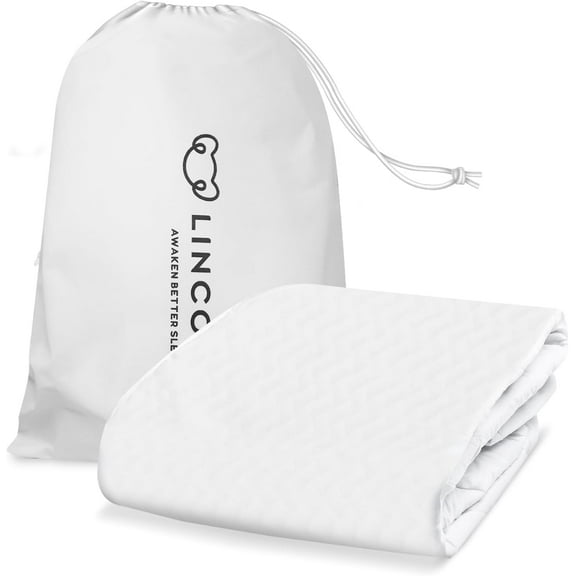 Lincove Quilted Fitted Mattress Protector, Full – Elastic Mattress Protector – Bed Topper Covers Up to 16 Inches Deep, 100% Cotton, Breathable Braided Texture, Machine Washable & Dryer Safe
