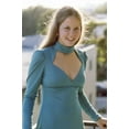 thumbnail image 1 of Linda Blair young smiling pose in low neck blue dress 1978 24x36 Poster, 1 of 1