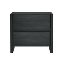 Linda Modern 24" Nightstand in Charcoal Grey (2-Drawer)