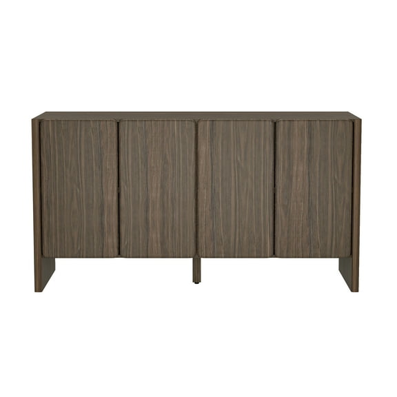 Linda Modern 60" Sideboard in Walnut Brown (4-Shelf)