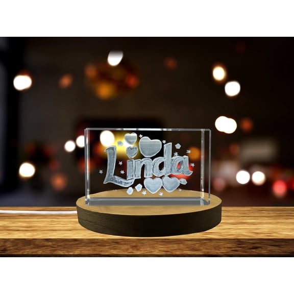 Linda | Names Art 3D Engraved Crystal