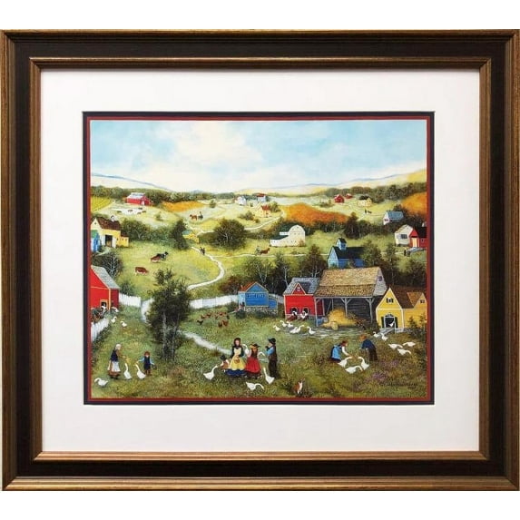 Linda Nelson Stocks "Feeding Grandma's Geese" FRAMED Art Generic