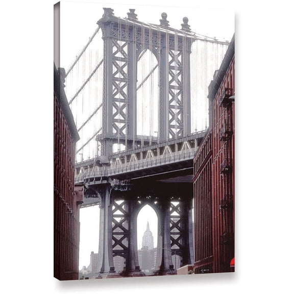Linda Parker "Manhattan Bridge With Empire State Building" Gallery-Wrapped Canvas