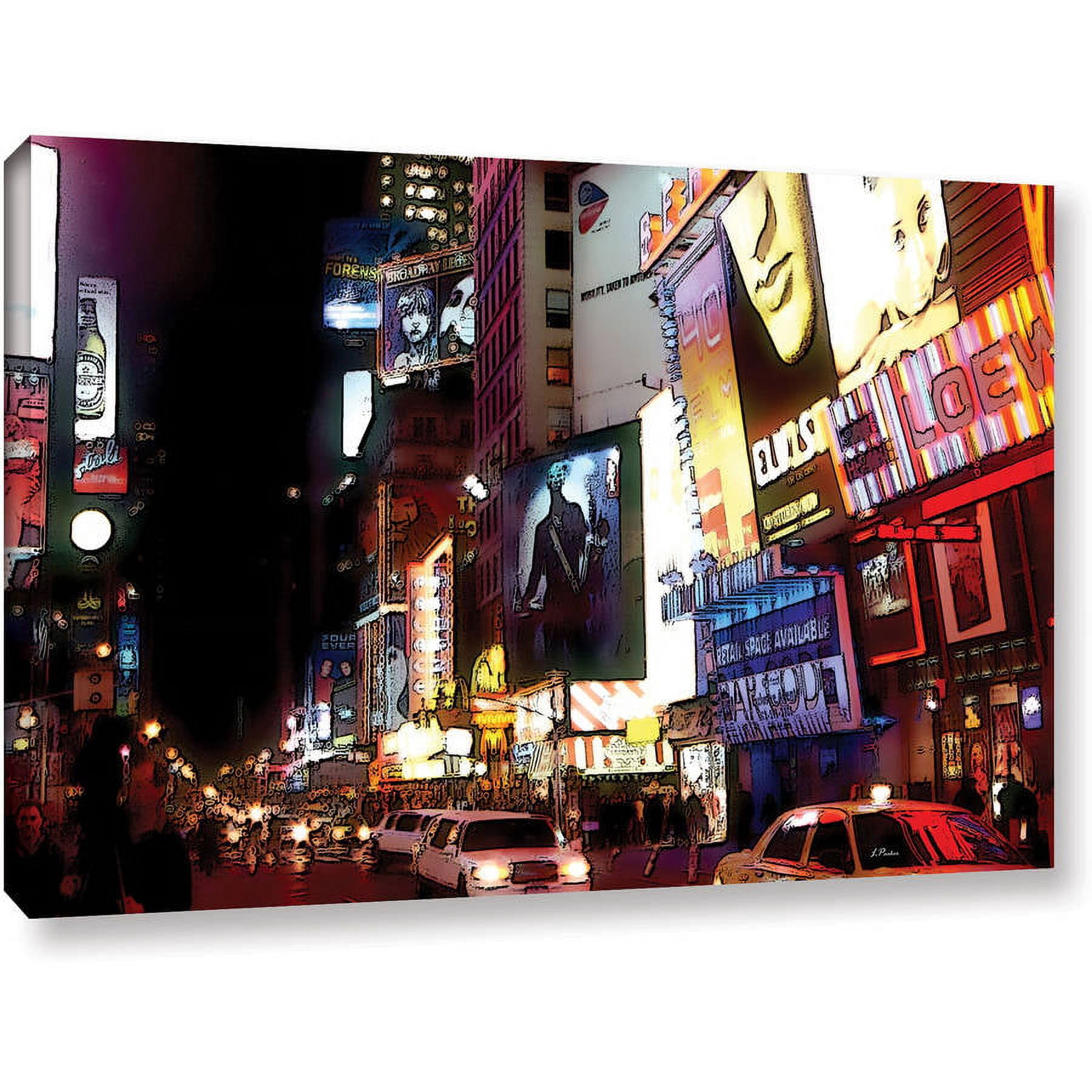 Linda Parker "Nyc Bright Lights Broadway" Gallery-Wrapped Canvas