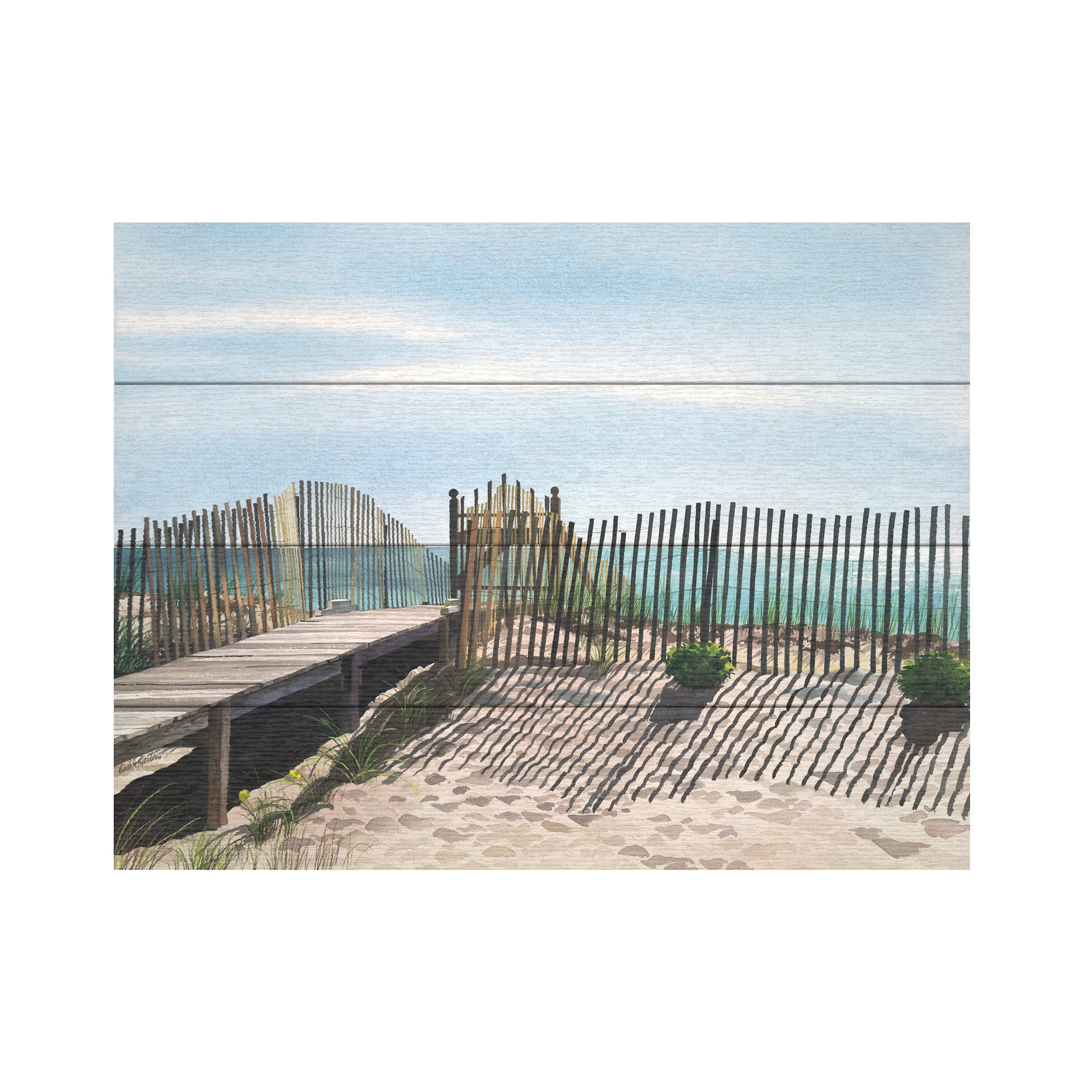 Linda Roberts 'Seagate' Wood Slat Art 12x16