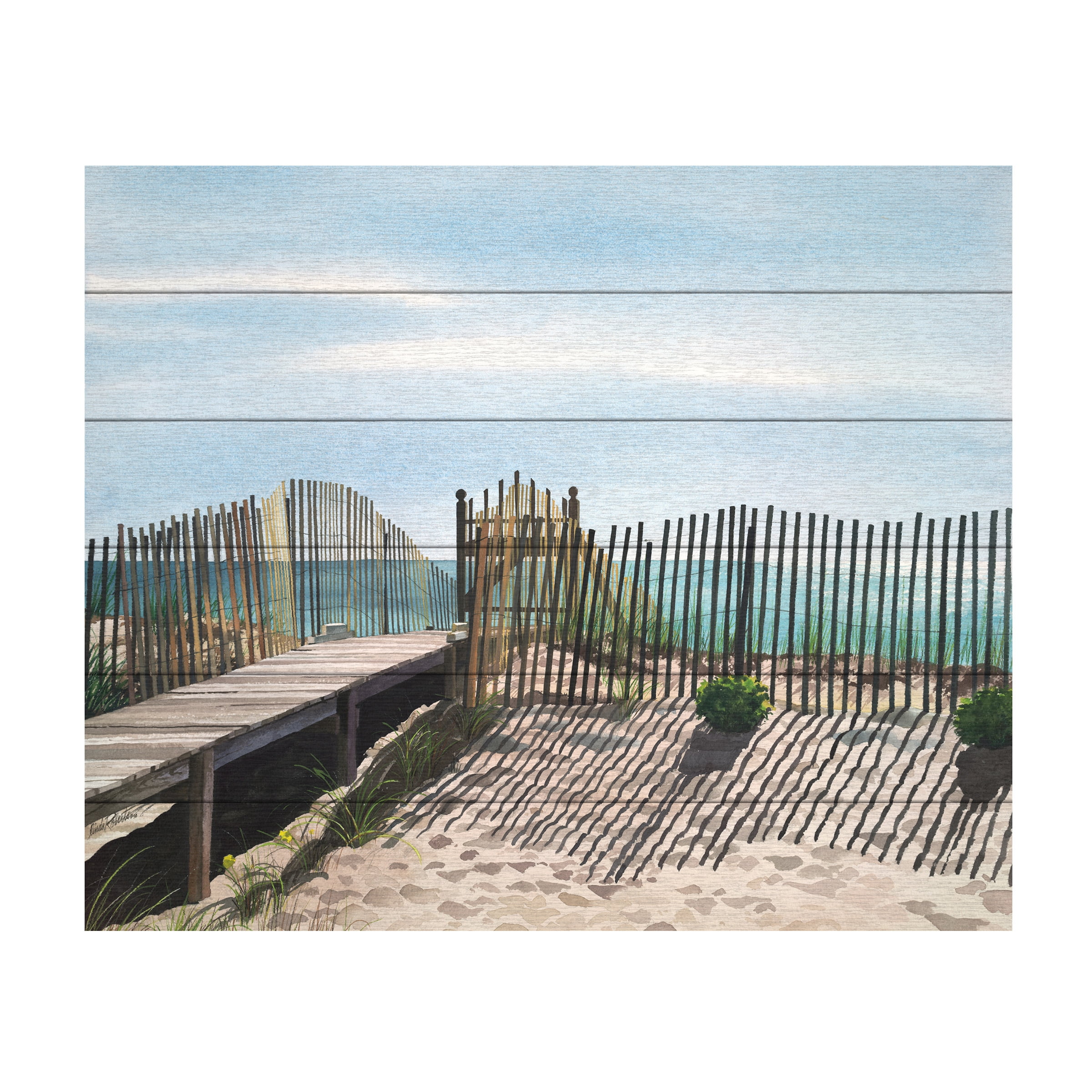 Linda Roberts 'Seagate' Wood Slat Art 18x22