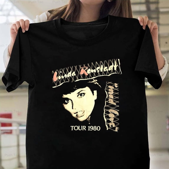 Linda Ronstadt Mad Love Tour 1980 Vintage Rock Fan Graphic Unisex T-Shirt Y2044, Up to Size 5XL