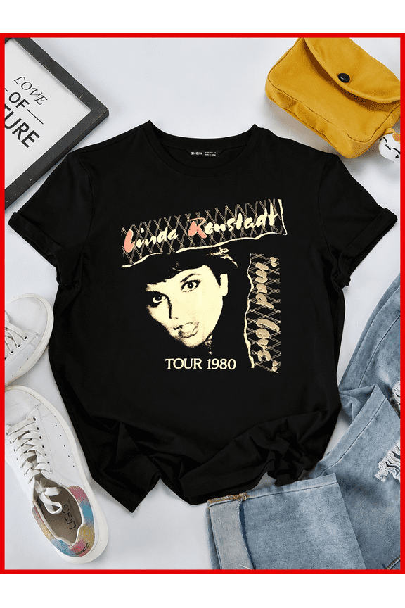 Linda Ronstadt Mad Love Tour 1980 Vintage Rock Singer Art V50682 Unisex T-Shirt, S-5XL