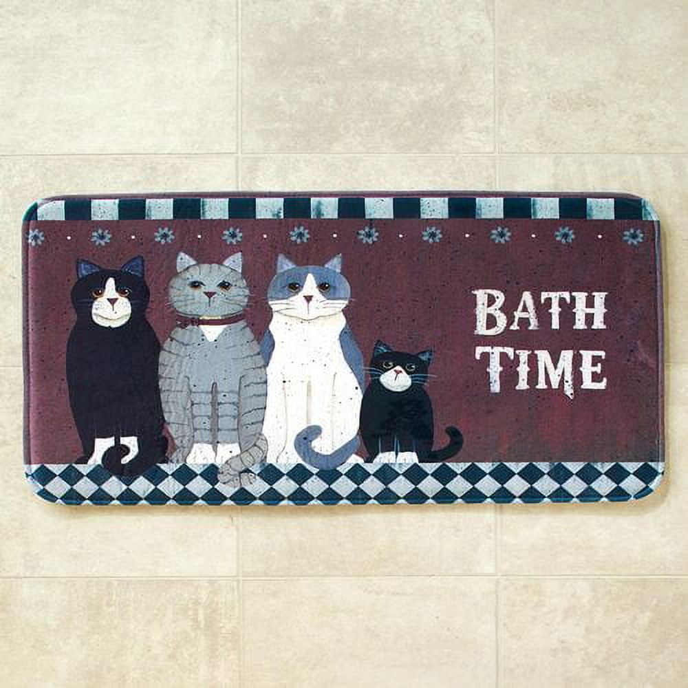 Funny Cat memory foam bath mat, large, 18 x 30