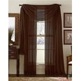 thumbnail image 1 of Linda Voile Sheer Solid Window Scarf, Coffee Brown, 55x216, 1 of 1