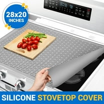 Linda’s Essentials 28x20 Inches Silicone Stove Top Covers for Electric Stove Gray - Glass Stove Top Cover