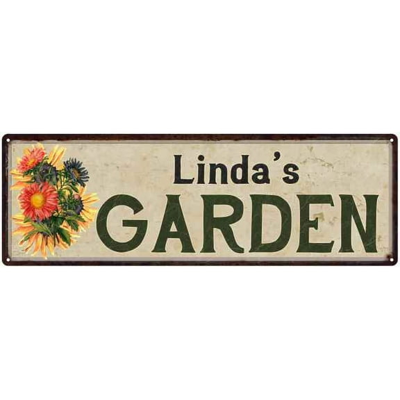 Linda's Garden Sign Chic Decor 6x18 Sign Gift 206180017006