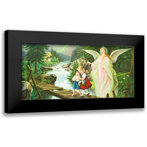 Lindberg 14x9 Black Modern Framed Museum Art Print Titled - GUARDIAN ANGEL