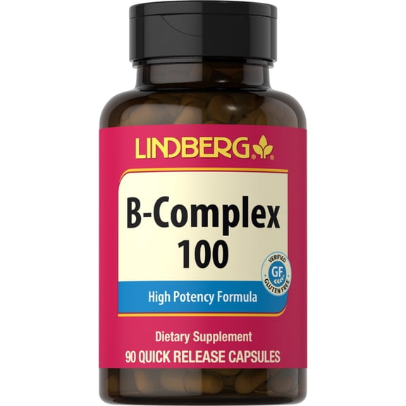 B Complex Vitamins 100 mg | 90 Capsules | Supplement for Women and Men | by Lindberg