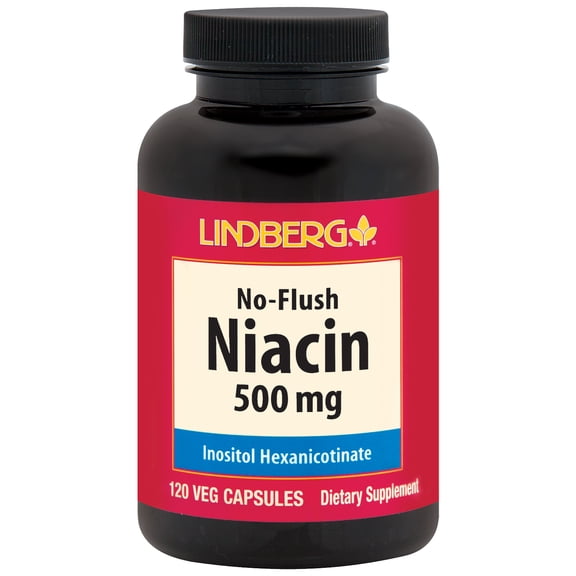 Niacin 500mg Flush Free | 120 Capsules | Vitamin B3 Supplement | by Lindberg