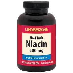 Niacin 500mg Flush Free | 120 Capsules | Vitamin B3 Supplement | by Lindberg