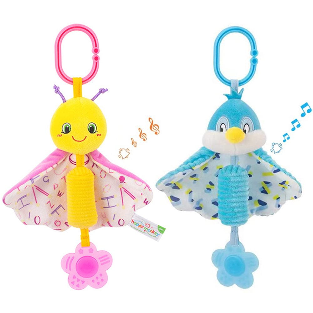 Lindbes Baby Rattles Toys for 018 Months with Teether Cartoon Animal