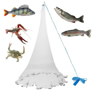 240/300/360cm Outdoor Fishing Hand Throw Fine Mesh Cast Net Flying