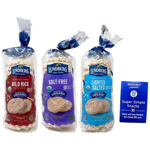 Lundburg Rice Cakes 3 Flavor Variety Pack - Wild Rice, Salt-Free, Lightly Salted - 3 Pack | MerlinsMart Zine
