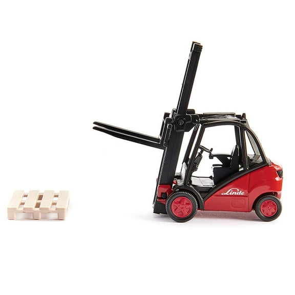 Linde Forklift Truck Red with 2 Pallet Accessories 1/50 Diecast Model by Siku