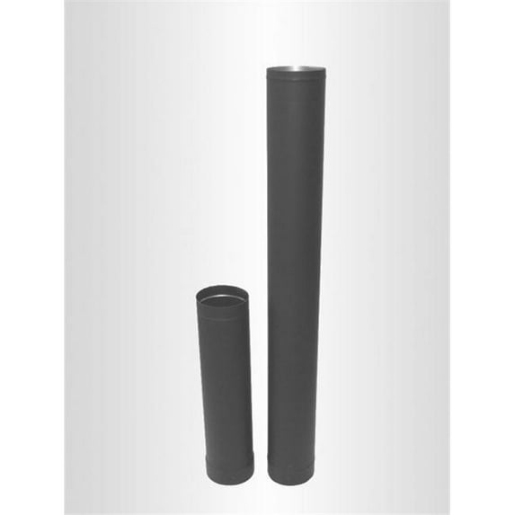 Lindemann 345206 Heat Fab 6 x 24 Inch Black Stovepipe - 22 Ga.
