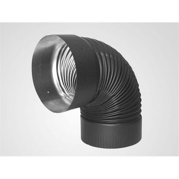 Lindemann 345908 Heat Fab 8 Inch x 45 Degree Black Stovepipe - 22 Ga.