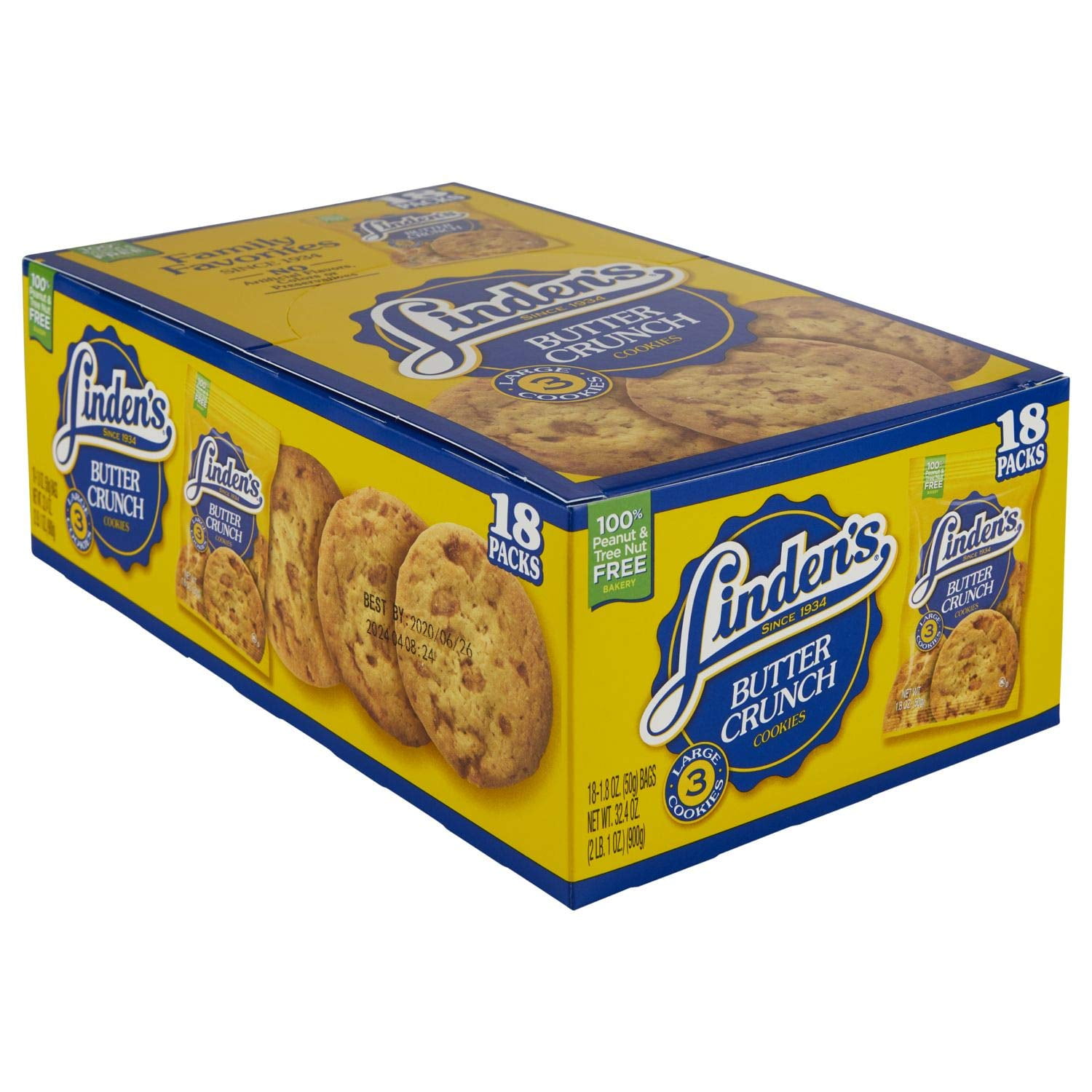 Linden Butter Crunch Cookies 18 ct.