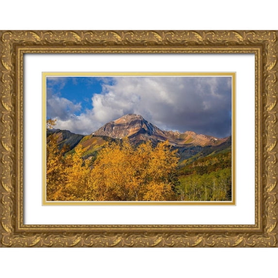 Linden, Sally 14x11 Gold Ornate Wood Framed with Double Matting Museum Art Print Titled - Mountians In The Fall
