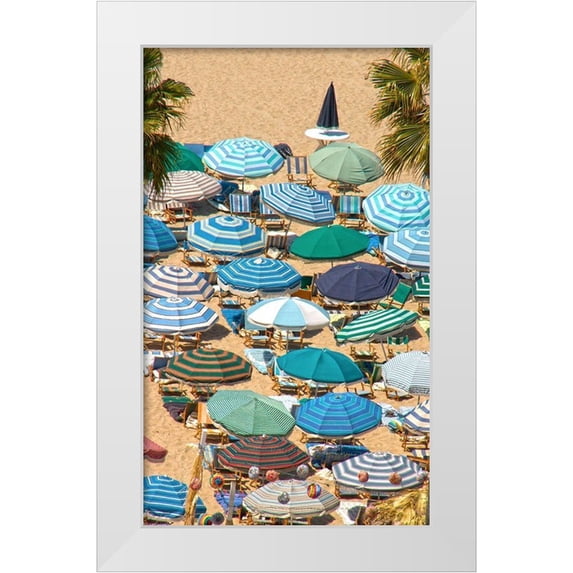 Linden, Sally 16x24 White Modern Wood Framed Museum Art Print Titled - Umbrellas II