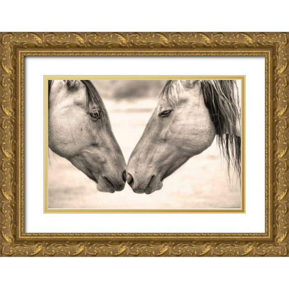 Linden, Sally 24x17 Gold Ornate Wood Framed with Double Matting Museum Art Print Titled - Best Friends