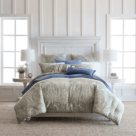 Linden Street Arden 3-Piece Cotton Comforter Set Sage Full/Queen Bedding Set