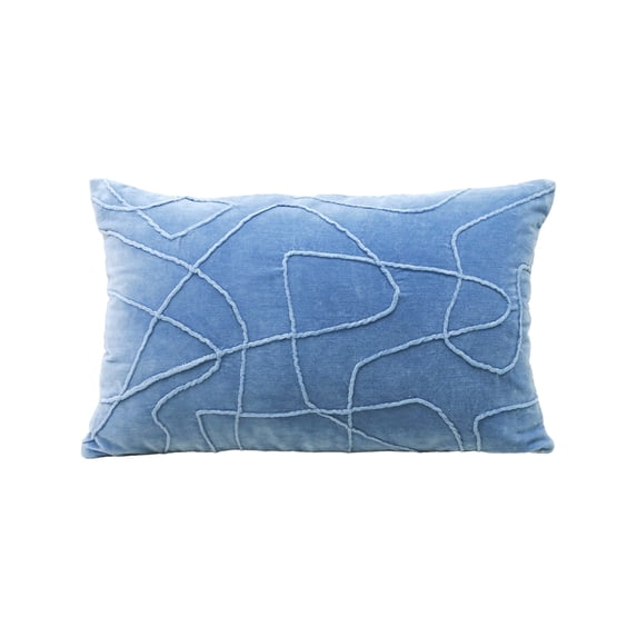 Linden Street Solid Velvet Embroidered Decorative Pillow, 14"x24"
