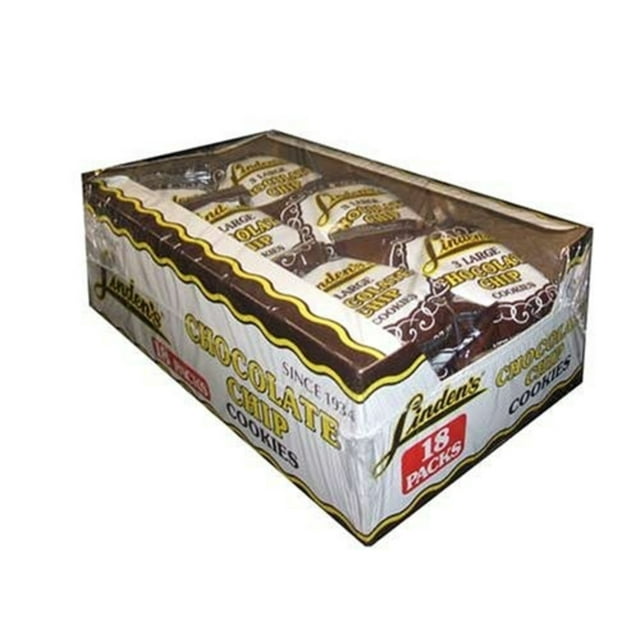Linden's Large Chocolate Chip Cookies 3 Per Pack 18 Packs