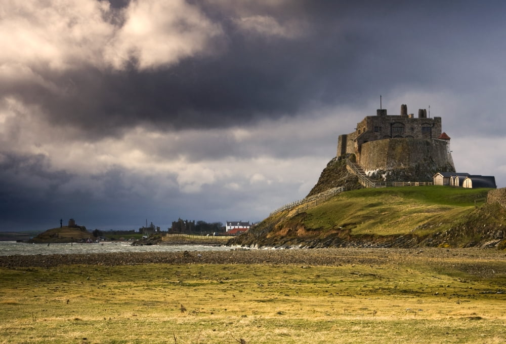 Lindisfarne Castle Beblowe Crag Berwick-Upon-Tweed Northumberland England Eu Canvas Art - John Short Design Pics (17 x 11)