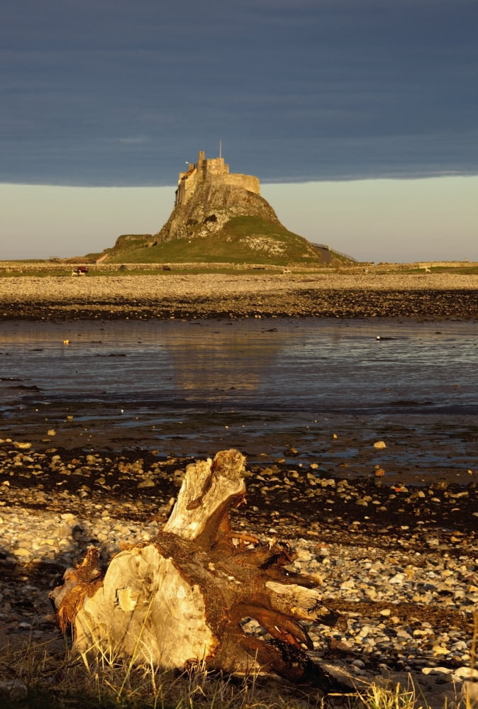 Lindisfarne Northumberland England A Castle On The Tidal Island Also Known As Holy Island Canvas Art - John Short  Design Pics (13 x 19)