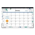 thumbnail image 1 of Lindley Desk Pad, Floral Artwork, 17 x 11, White/Blue/Green Sheets, Black Binding, Clear Corners, 12-Month (Jan-Dec): 2024 | Bundle of 5 Each, 1 of 4