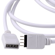 Lindmeyers 8ft RGB Extension Cable Wire for SMD 5050 LED Strips, White Cable