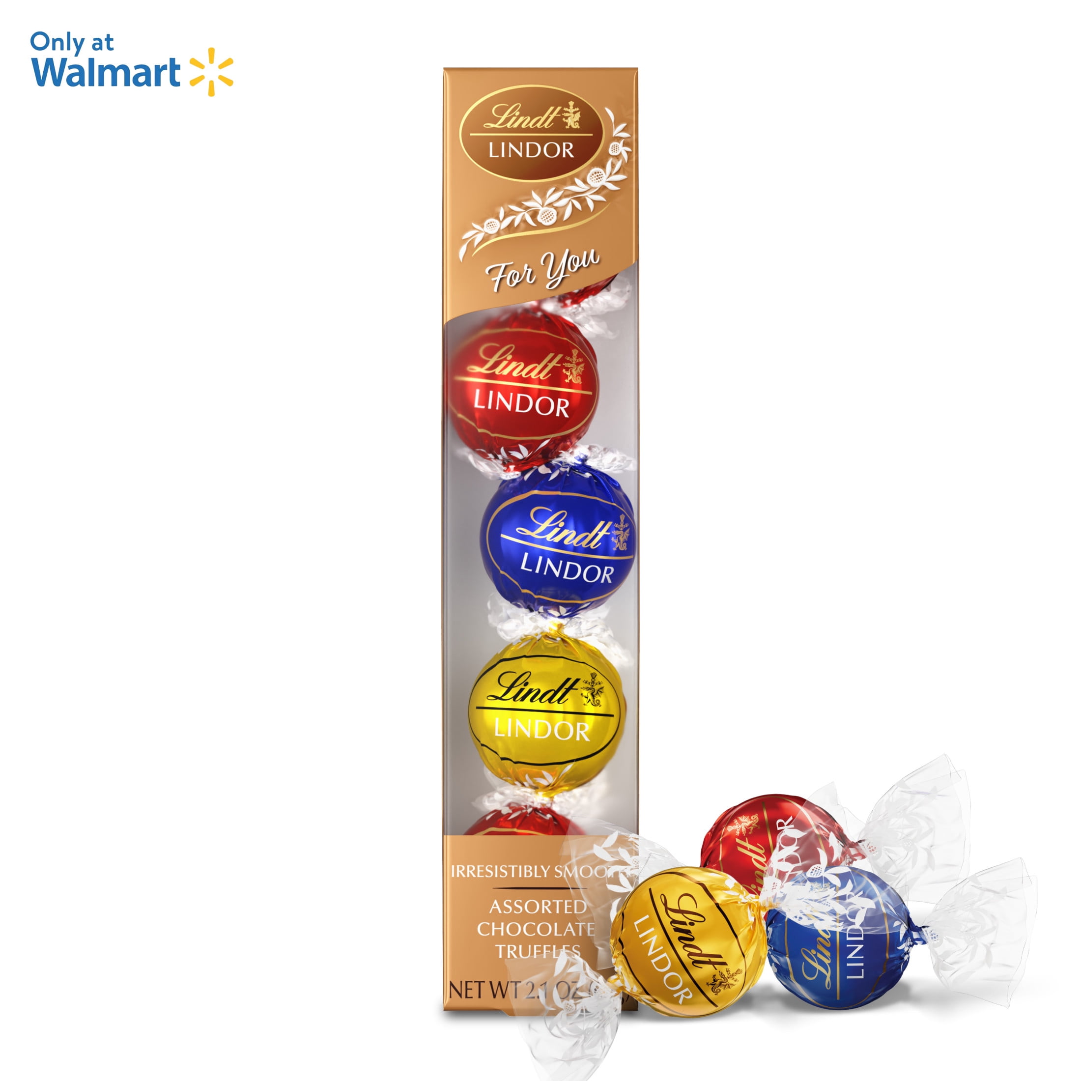 Lindt LINDOR Assorted Chocolate Candy Truffles Favor Gift Box, 2.1 oz.