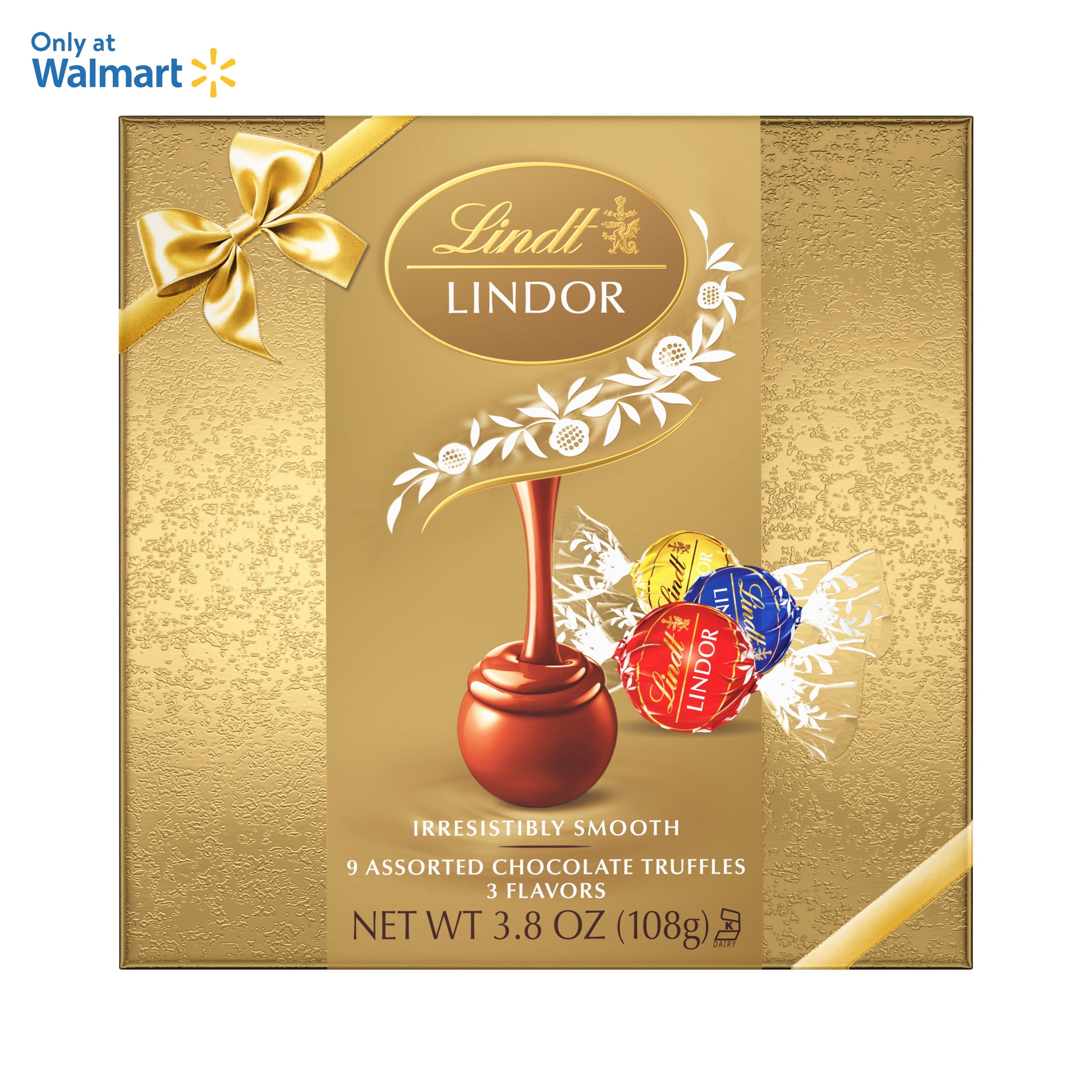 Lindt LINDOR Assorted Chocolate Candy Truffles Gift Box, 3.8 oz.