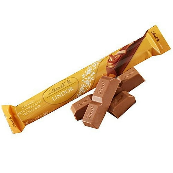 Lindor Caramel Milk Chocolate Truffle Bars, 1.3 oz, 24 Count