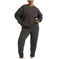 thumbnail image 1 of Lindreshi 2 Piece Fall Sets for Women Fall Fashion Women Long Sleeve Round-Neck Blouses Shirts Elastic Waist Pocket Pants, 1 of 7