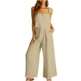 thumbnail image 1 of Lindreshi 2 Piece Outfits for Women Summer Women's 2-Piece Casual Suit Linen Shorts Sleeveless Top Vest Sleeveless Crewneck Top/Shirt Suit, 1 of 6