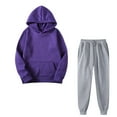 thumbnail image 1 of Lindreshi 2 Piece Sweat Suits for Women Clearance Women's Fashion Fall Winter Outfits Sports Tracksuits Long Sleeve Pullover Hoodies Pants Suit, 1 of 4