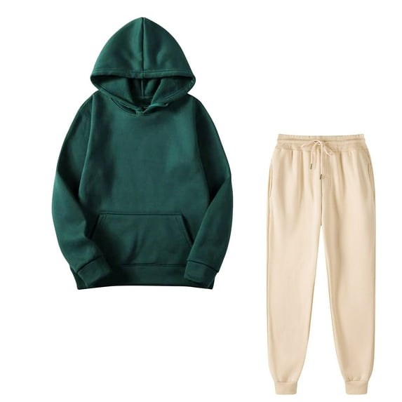 Lindreshi 2 Piece Sweat Suits for Women Clearance Women's Fashion Fall Winter Outfits Sports Tracksuits Long Sleeve Pullover Hoodies Pants Suit