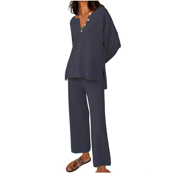 Lindreshi 2 Piece Sweat Suits for Women Women 2 Piece Outfits Oversized Loungewear Loose Slouchy Set Fall Sweatsuit Matching Lounge Sets