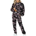 thumbnail image 1 of Lindreshi 2 Piece Sweat Suits for Women Women's Fashion Casual Print Long Sleeve Round Neck Sweatshirt Top + Pants Set, 1 of 5
