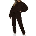 thumbnail image 1 of Lindreshi 2 Piece Sweat Suits for Women Women's Set Tracksuit Pullover Solid Round-Neck 2 Piece Sport Hoodless Suit Sets, 1 of 8