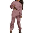 thumbnail image 1 of Lindreshi 2 Piece Sweat Suits for Women Women's Solid Hooded Pocket Long Sleeve Sweater Casual Two-Piece Long Sleeve Hooded Suit, 1 of 8