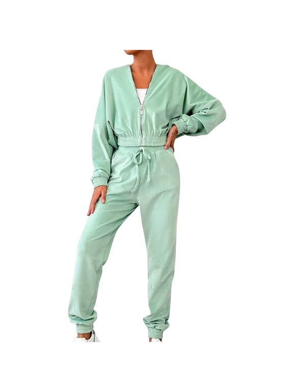 2 Piece Sweater Sets for Women Plus Size Women's Color Cardigan, Hooded Pants, Casual Fashion, Long Sleeved Sweater Set